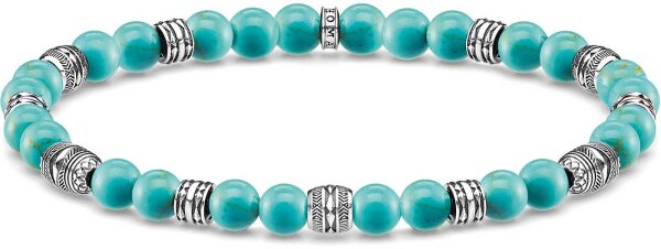 Armband med pärlor och dekorerade element – 925 sterlingsilver