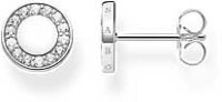 Runda stiftörhängen med vita stenar – 925...