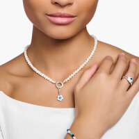 3D-blomma-berlock med blå sten – 925 sterlingsilver