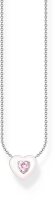 Halsband med 3D-hjärta och rosa sten – 925...