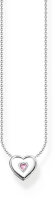 Halsband med 3D-hjärta och rosa sten – 925...
