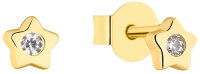 Stjärnformade stiftörhängen med sten -...