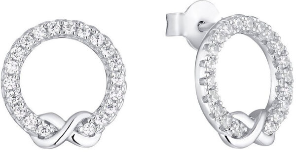 Runda stiftörhängen med stenar och infinity - s.Oliver Jewelry Modell: 2034965