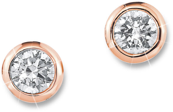 Stiftörhängen med zirkoniasten rosépläterade - s.Oliver Jewelry Modell: 9933549