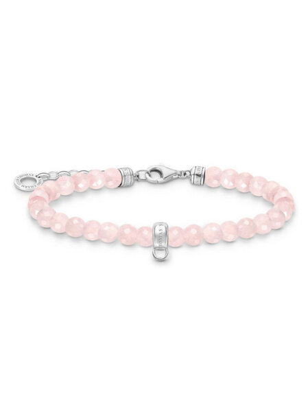 Charm-armband med rosenkvartsbeads - Thomas Sabo Modell: A2097-034-9