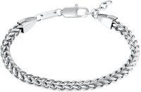 Silverfärgat armband / dubbelt pansarmönster -...