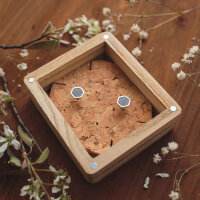 Facade örhängen fyrkantiga med svart marmor - Holzkern Modell: Jewelry