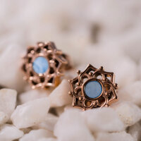 Composition örhängen med blått pärlemor - Holzkern Modell: Jewelry