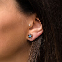 Composition örhängen med blått pärlemor - Holzkern Modell: Jewelry