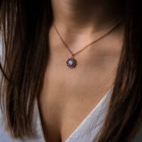 Composition halsband med blått pärlemorhänge - Holzkern Modell: Jewelry