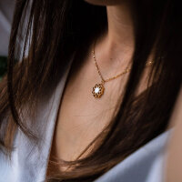 Composition halsband med pärlemorhänge - Holzkern Modell: Jewelry