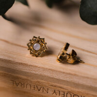 Composition örhängen med vit pärlemor - Holzkern Modell: Jewelry