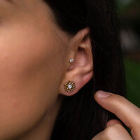 Composition örhängen med vit pärlemor - Holzkern Modell: Jewelry