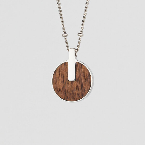 Opacity halsband med runt träelement-hänge - Holzkern Modell: Jewelry