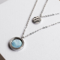 Zendala layering-halsband med pärlemor/silver - Holzkern Modell: Jewelry