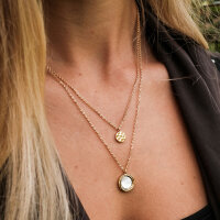 Zendala layering-halsband med pärlemor/guld - Holzkern Modell: Jewelry