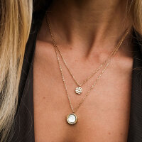 Zendala layering-halsband med pärlemor/guld - Holzkern Modell: Jewelry