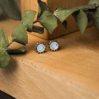 Shade stiftörhängen med soldesign och blått pärlemor - Holzkern Modell: Jewelry