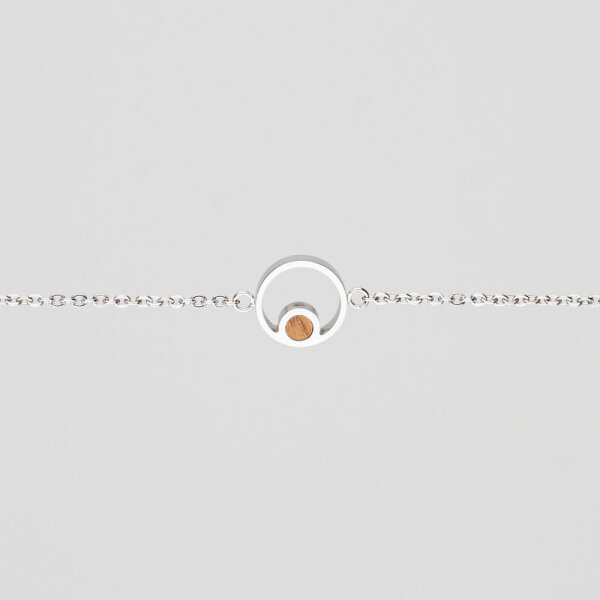 Pigment halsband med runt träelement-hänge - Holzkern Modell: Jewelry