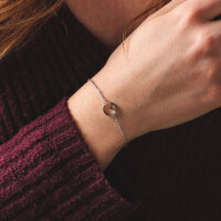 Pigment armband med runt träelement-hänge - Holzkern Modell: Jewelry