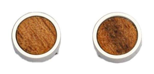 Pigment runda örhängen med träelement - Holzkern Modell: Jewelry