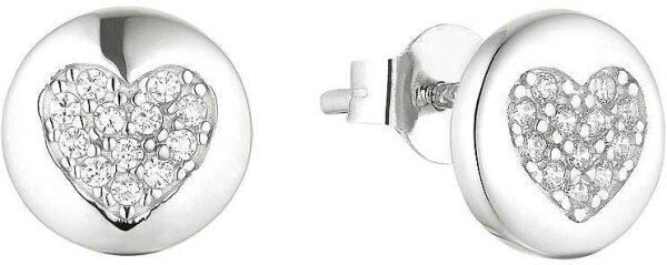 Pendientes de botón con corazón y piedras - s.Oliver Jewelry modelo: 2037814 (översätts ej, se anmärkning nedan)
