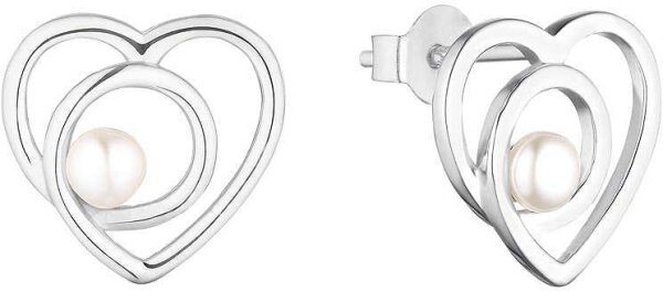 Pendientes de botón con corazón y perla - s.Oliver Jewelry modelo: 2037822 (översätts ej, se anmärkning nedan)