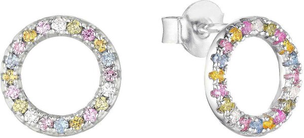 Pendientes de botón circulares con piedras multicolores - s.Oliver Jewelry modelo: 2037841 (översätts ej, se anmärkning nedan)