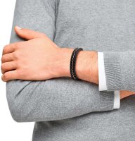 Pulsera de cuero trenzado con inserto de acero - s.Oliver Jewelry modelo: 2037990 (översätts ej, se anmärkning nedan)