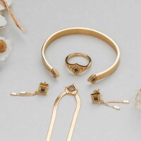 Awakening Ohrringe (Marmor/Gold) stiftörhängen med kedjehänge - Holzkern Modell: Jewelry