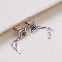 Awakening Ohrringe (Lapislazuli/Silber) stiftörhängen med kedjehänge - Holzkern Modell: Jewelry