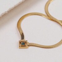 Awakening Halskette (Marmor/Gold) ormkedja med fyrkantigt hänge - Holzkern Modell: Jewelry