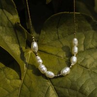 Familytie Halskette (Perle/Gold) fin kedja med pärlhänge - Holzkern Modell: Jewelry