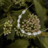 Familytie Halskette (Perle/Silber) fin kedja med pärlhänge - Holzkern Modell: Jewelry