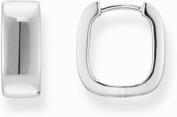 Silverfärgade creoler med kantig form och minimalistisk design - Thomas Sabo Modell: CR744-001-21