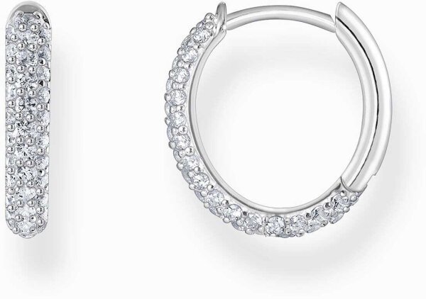 Silverfärgade creoler med zirkoniastenar - Thomas Sabo Modell: CR730-051-14