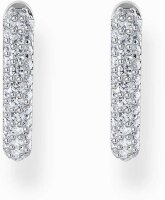 Silverfärgade creoler med zirkoniastenar - Thomas...