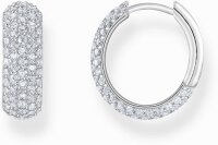 Silverfärgade creoler med vita zirkoniastenar -...