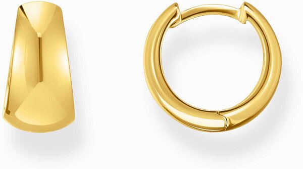 Guldfärgade creoler i elegant trapetsform med chunky-stil inspirerad av 90-talet - Thomas Sabo Modell: CR740-413-39