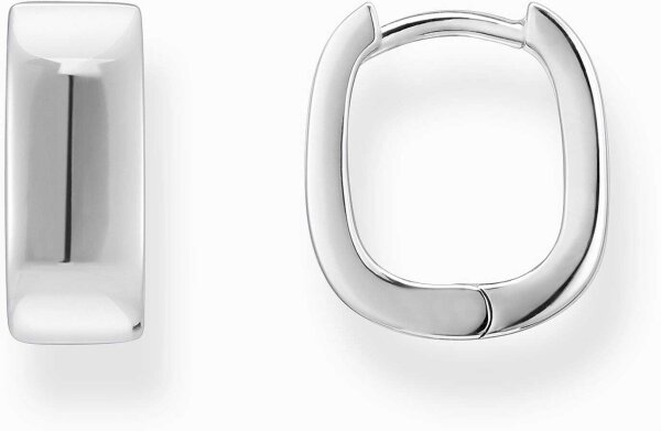 Silverfärgade creoler med kantig form och minimalistisk design - Thomas Sabo Modell: CR742-001-21