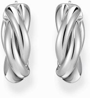 Silverfärgade creoler i tvinnad look för romantiska, eleganta stilar - Thomas Sabo Modell: CR742-001-21