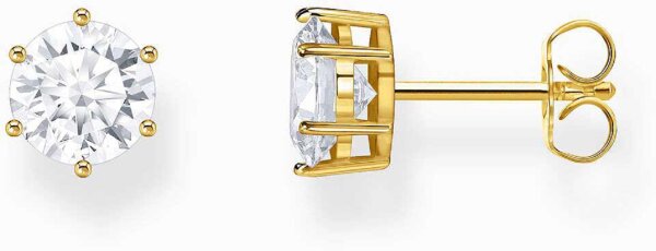 Stiftörhängen med stor, vit zirkoniasten i briljantslipning - Thomas Sabo Modell: H2300-051-14