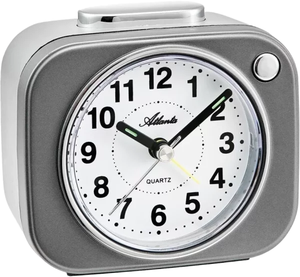 Stilvoller Quarzwecker in Anthrazit/Grau - Atlanta  Modell: 2117/4