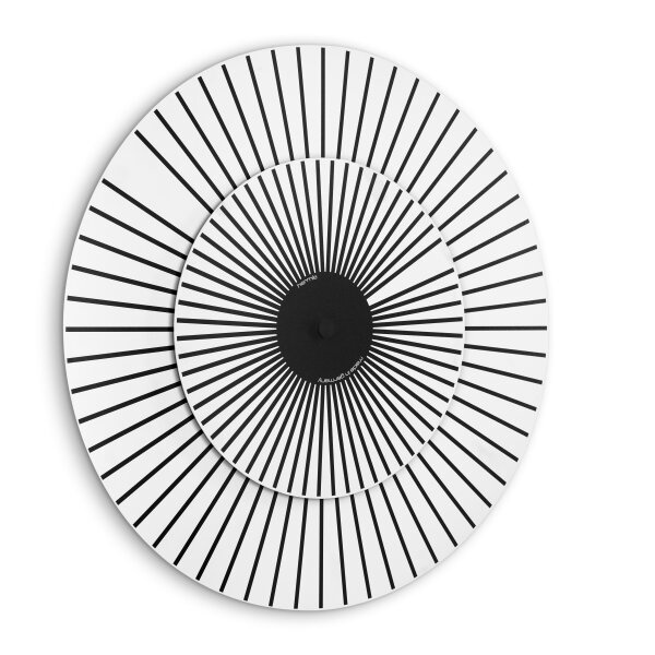 Hermle Wanduhr Modell: 30930-002100 mit zwei Drehscheiben als Zeitanzeige (schwarze Striche auf weißem Hintergrund)