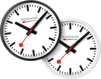Mondaine Wanduhr Modell: A990.CLOCK.10SBB mit weißem Alugehäuse