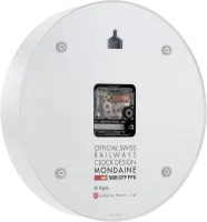 Mondaine Wanduhr Modell: A990.CLOCK.10SBB mit weißem Alugehäuse