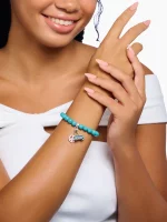 Thomas Sabo Bead-Armband Modell: X0293-404-17-L19 mit türkisen Steinen und ringförmiger Öse für Charms