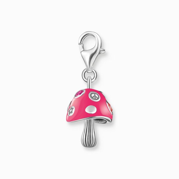 Thomas Sabo Charm Anhänger Modell: 2211-845-7 rosa Pilz- 925 Sterlingsilber und Kaltemail