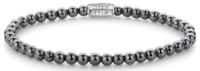 Armband med 4 mm hematitstenar med rostfritt...