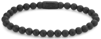 Armband i 6mm svart natursten med svart rostfritt...